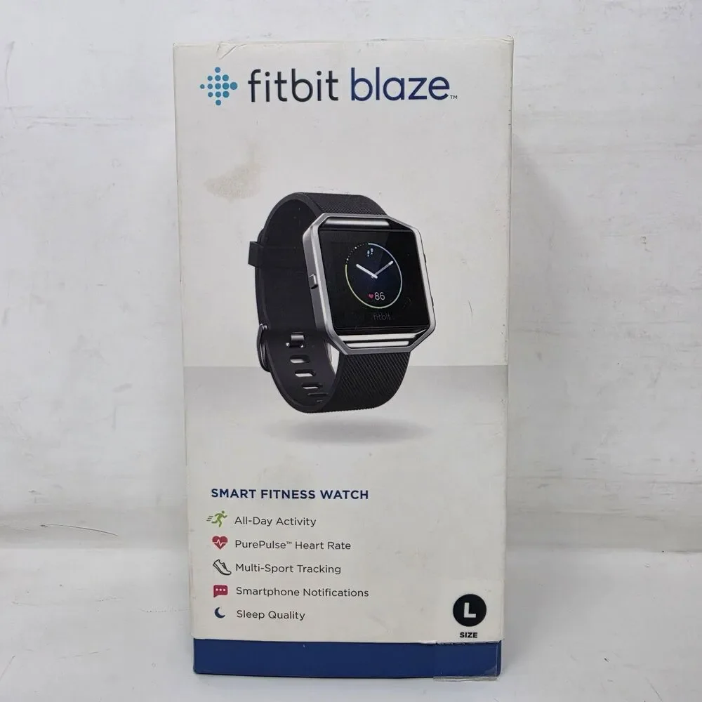 Fitbit Blaze Smart Fitness Watch Large FB502SBKL with Box Paperwork Tested Works